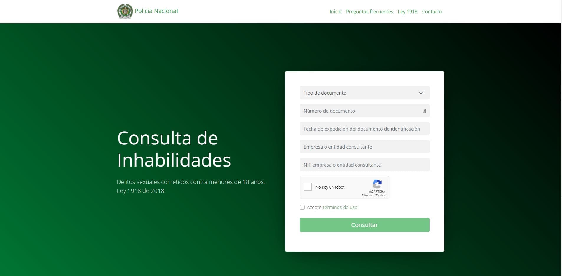 certificado de inhabilidad